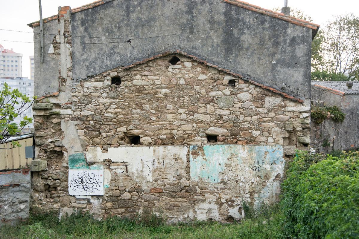 Vista parcial de las viviendas que formaron parte de la Quinta de la Compañía de Jesús en Visma, hoy desaparecidas.