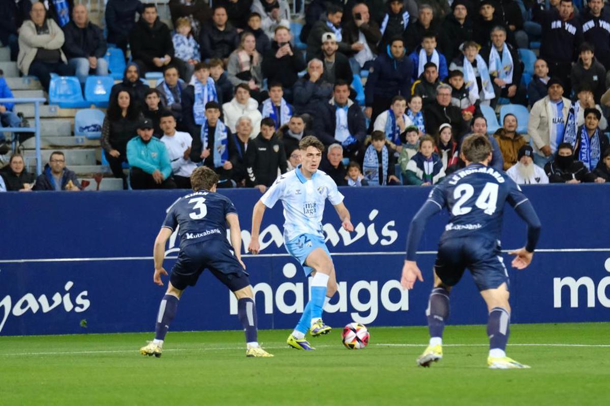 Primeros compases del Málaga CF - Real Sociedad en La Rosaleda.