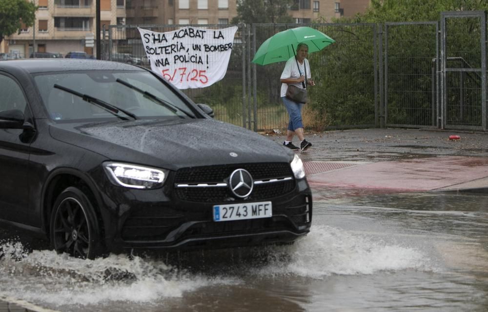 Cortes de tráfico en Sagunt por la intensa lluvia