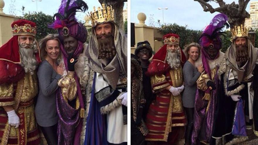 La exalcaldesa de Alicante, Sonia Castedo, junto a los Reyes Magos de la Cabalgata de 2016.