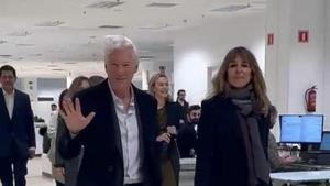 El actor Richard Gere, durante su visita a Inditex.