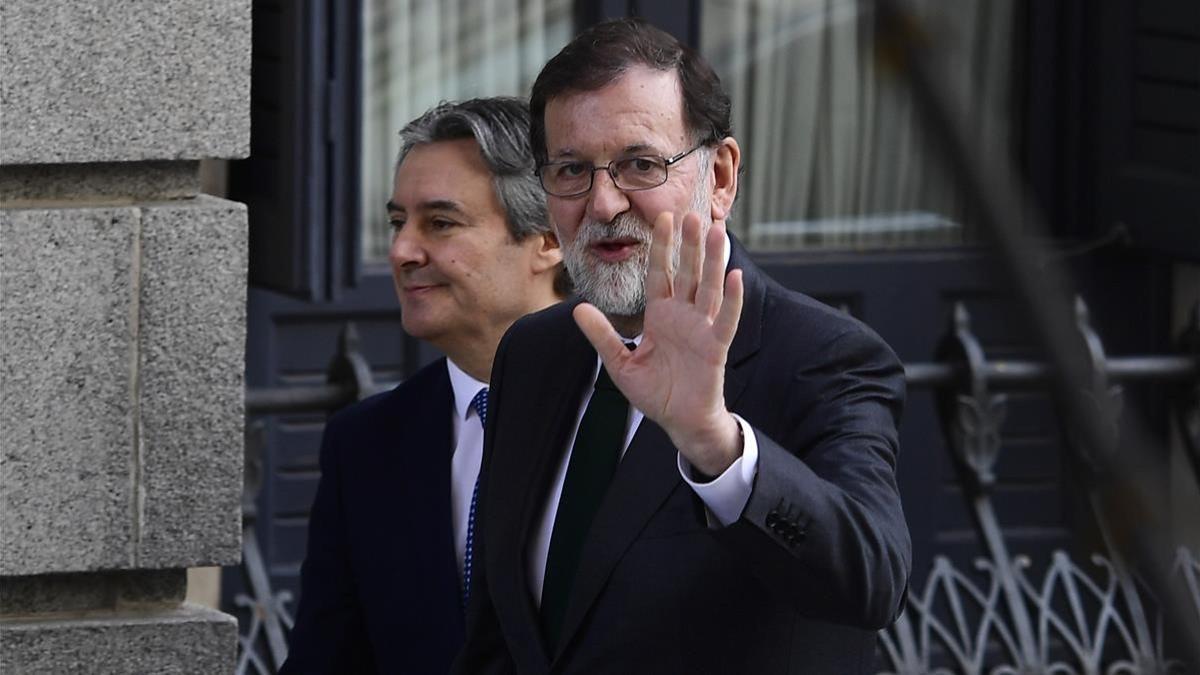 Mariano Rajoy a su llegada al Congreso.