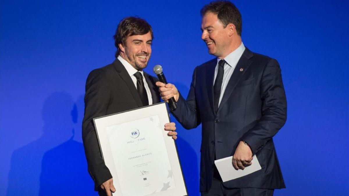 Alonso, durante el acto que se ha celebrado en París