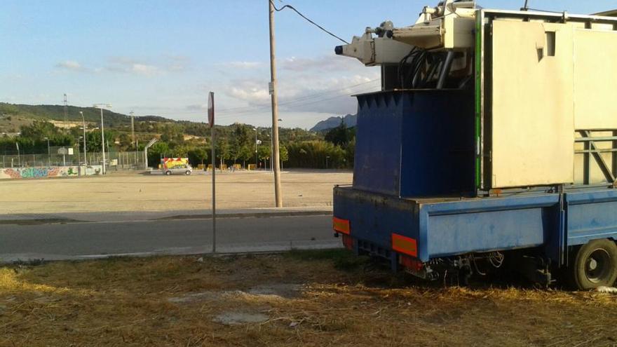 Zona que ha acollit les atraccions de la festa major, aquest dijous ja pràcticament buida