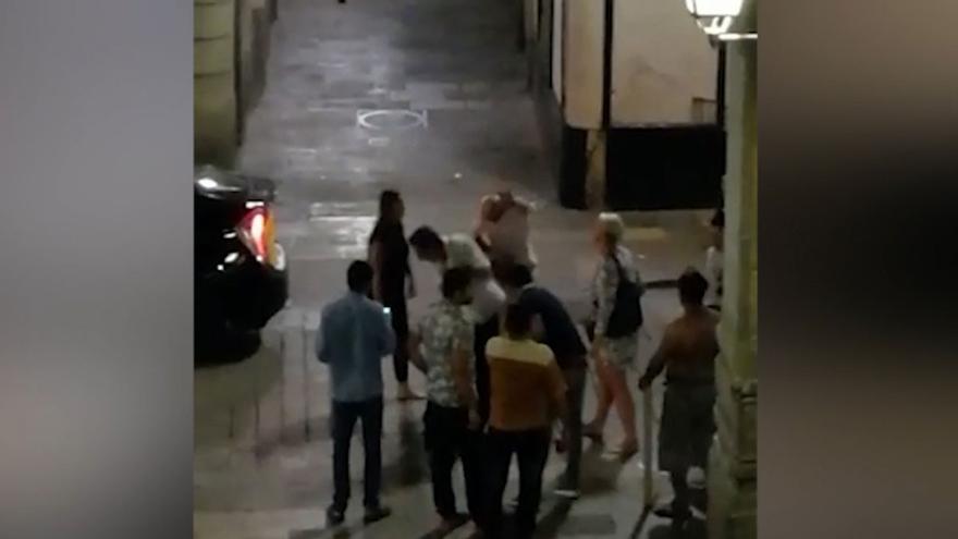 Pelea callejera en Barcelona