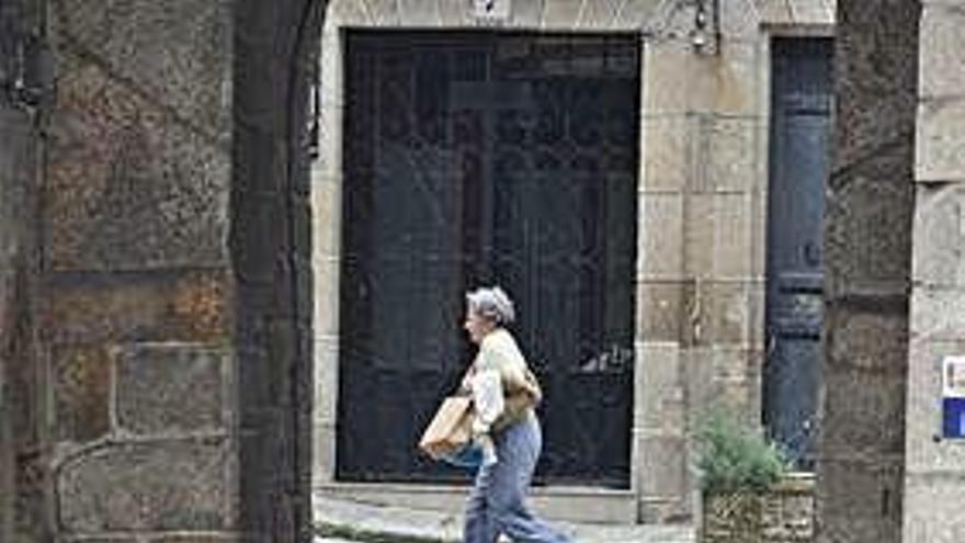 Un grupo de peregrinos en Betanzos.