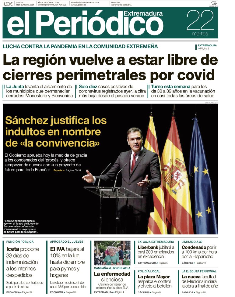 Consulta la portada correspondiente al día 22 de junio del 2021