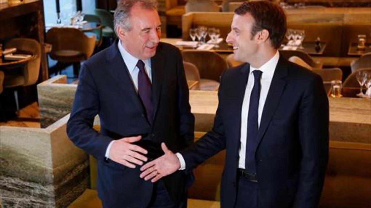 François Bayrou y Emmanuel Macron