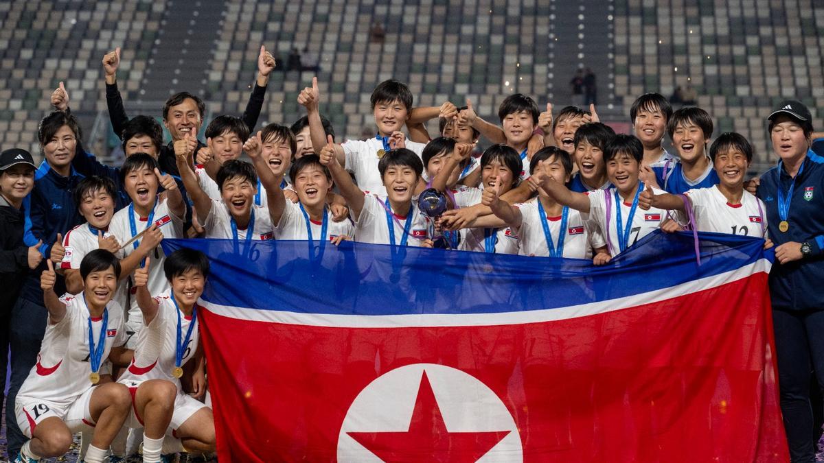 La selección femenina de Corea del Norte que ganó el Mundial sub-17 en Marruecos.