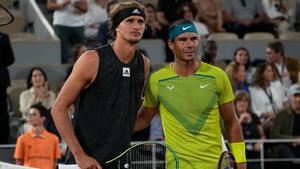 Nadal y Zverev en el duelo de Roland Garros 2022