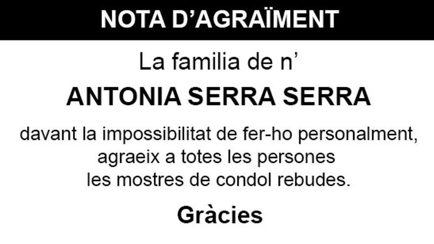 Nota Antonia Serra Serra