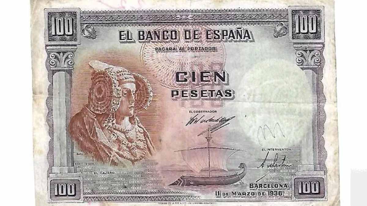 Billete de 100 pesetas de 1936
