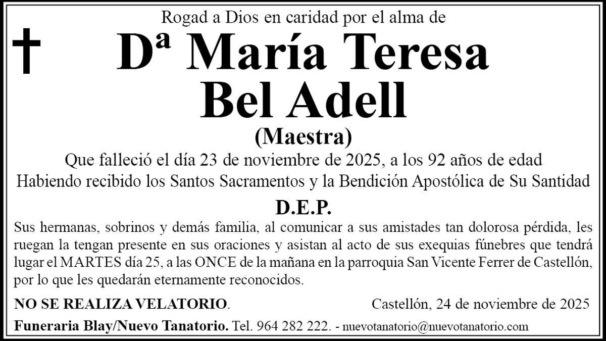 Dª María Teresa Bel Adell