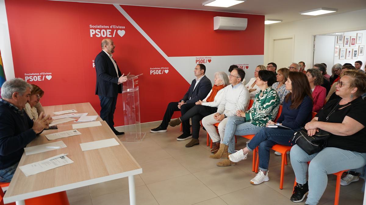 Vicent Roselló, durante su intervención en el Comité Insular del PSOE ibicenco