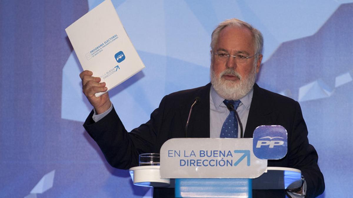 Miguel Arias Cañete presenta su programa electoral, hoy en Barcelona.