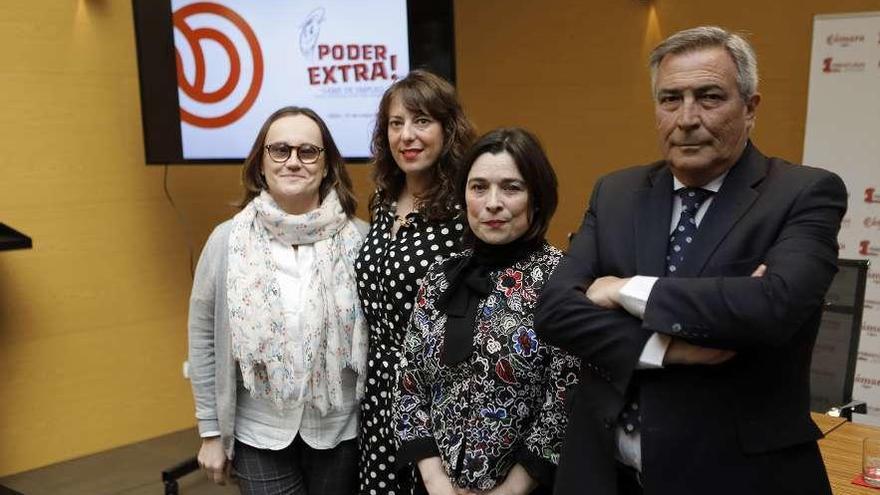 Por la izquierda, Sabina Lobato, Aitana Martínez, Beatriz Ávila y Álvaro Muñiz, en la presentación.