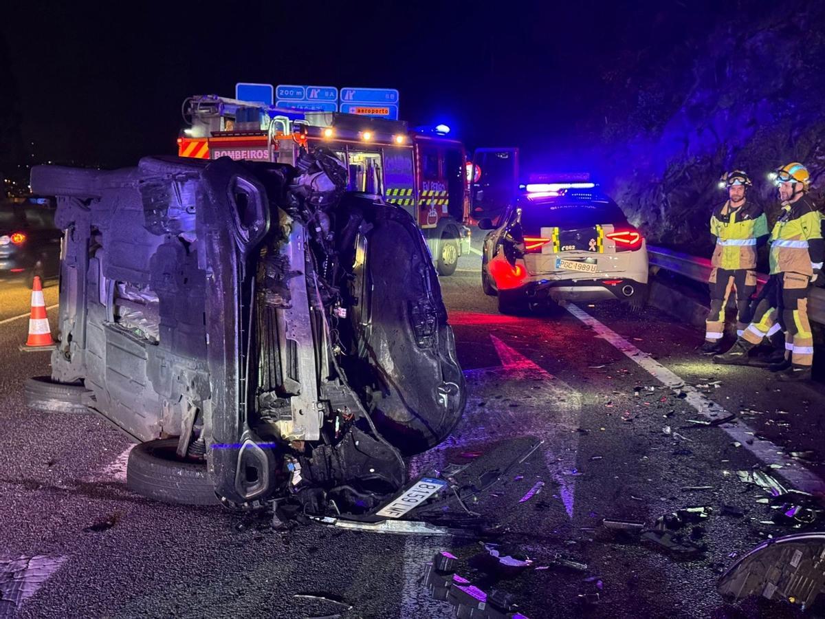 Uno de los accidentes registrado el año pasado en la A-55.