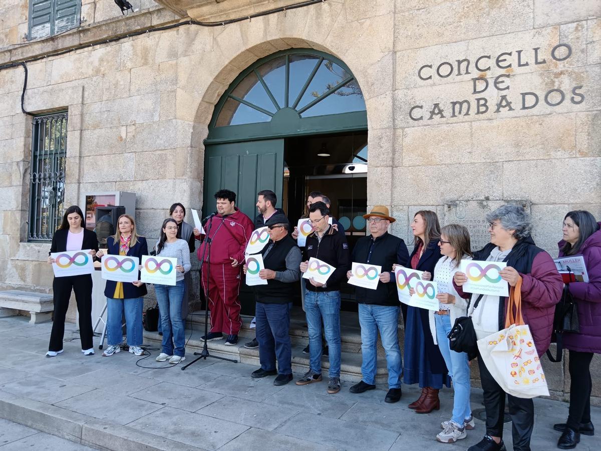 Un momento de la lectura del manifiesto en Cambados.