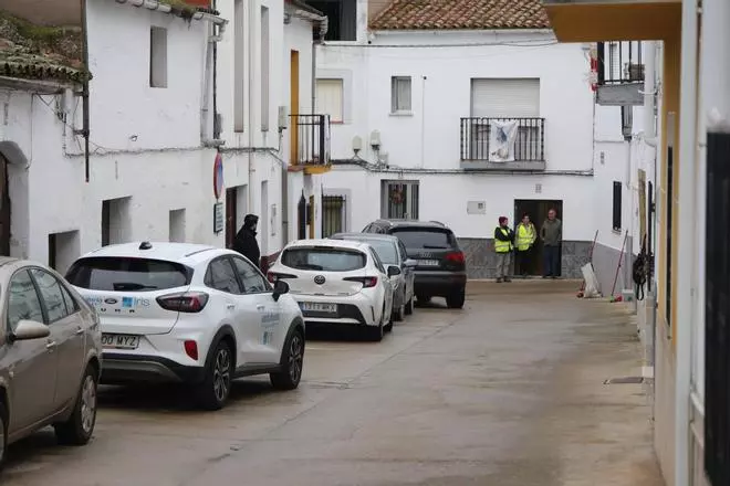 Imágenes de Ceclavín en la mañana de este viernes, tras la muerte de un hombre en su vivienda