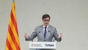 El presidente de la Generalitat Salvador Illa durante un acto de recibimiento de los jueces de paz el 10 de mayo de 2025, en Barcelona. (Archivo)