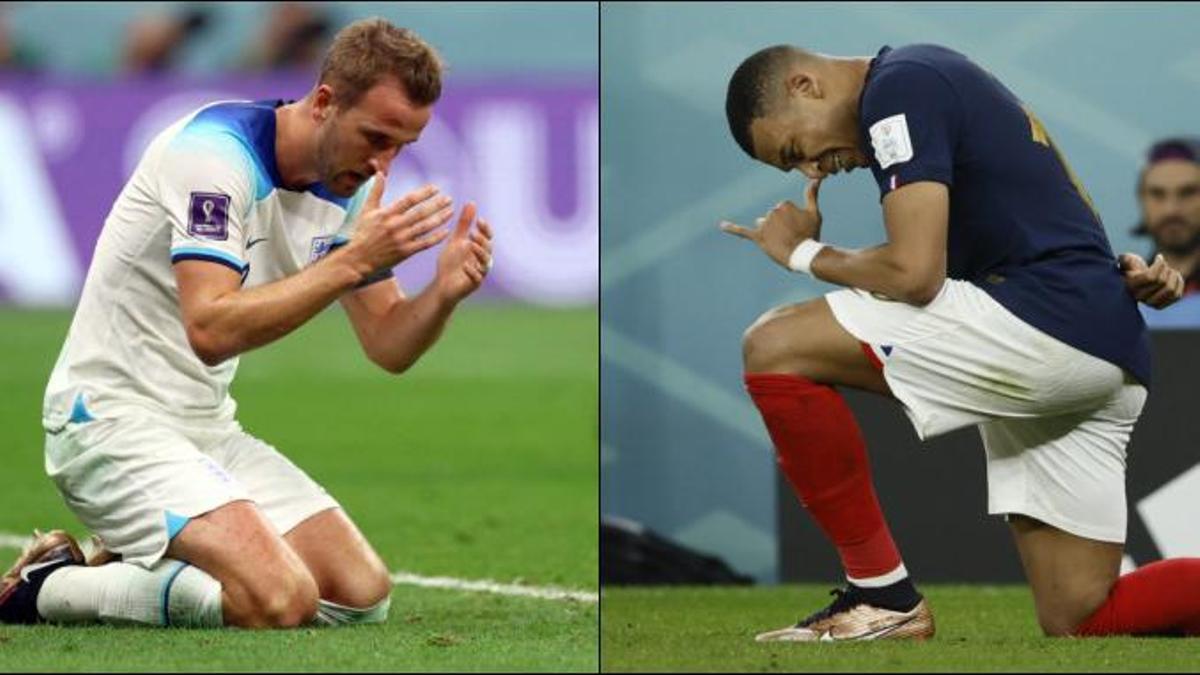 Les estrelles d'Anglaterra i França, Harry Kane i Kylian Mbappé.