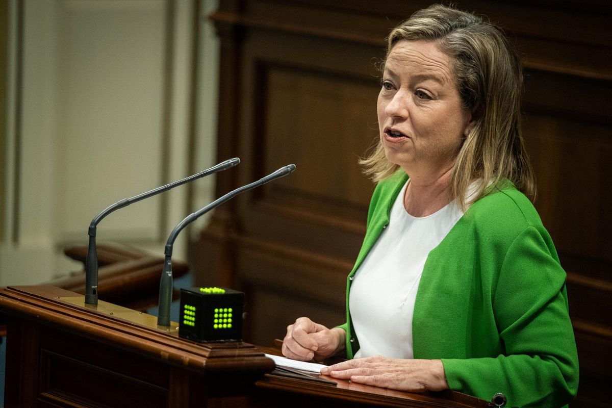 Ana Oramas, en su comparecencia de este miércoles en el Parlamento de Canarias.