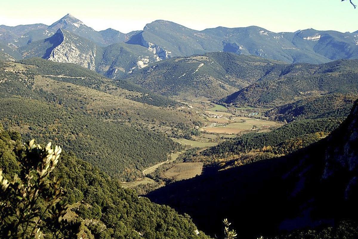 Una de les zones de muntanya de l'Alta Garrotxa, en una imatge d'arxiu