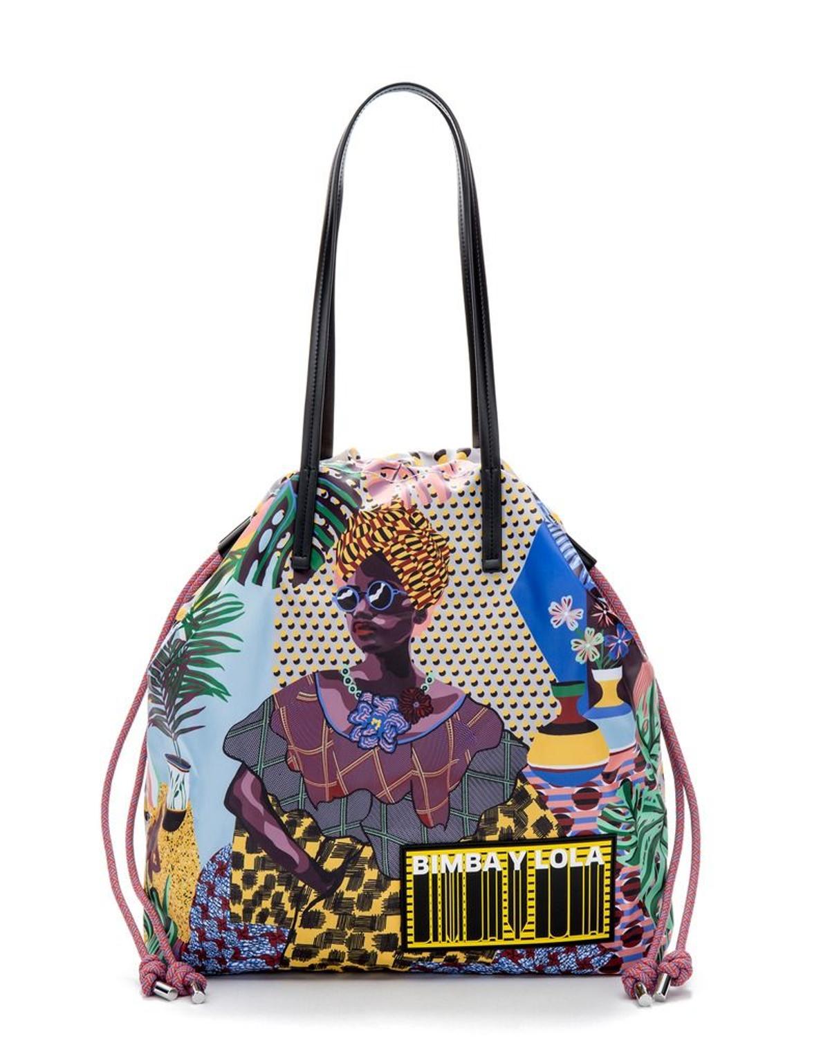 Bolso trenzado BIMBA Y LOLA multicolor