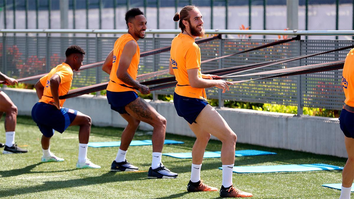 Entrenamiento de recuperación tras el empate en Getafe