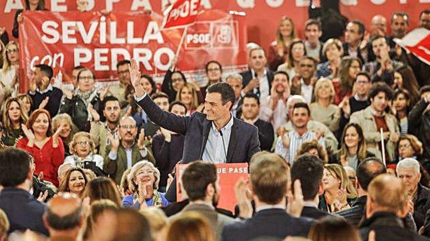 Pedro Sánchez durant la seva intervenció a Sevilla