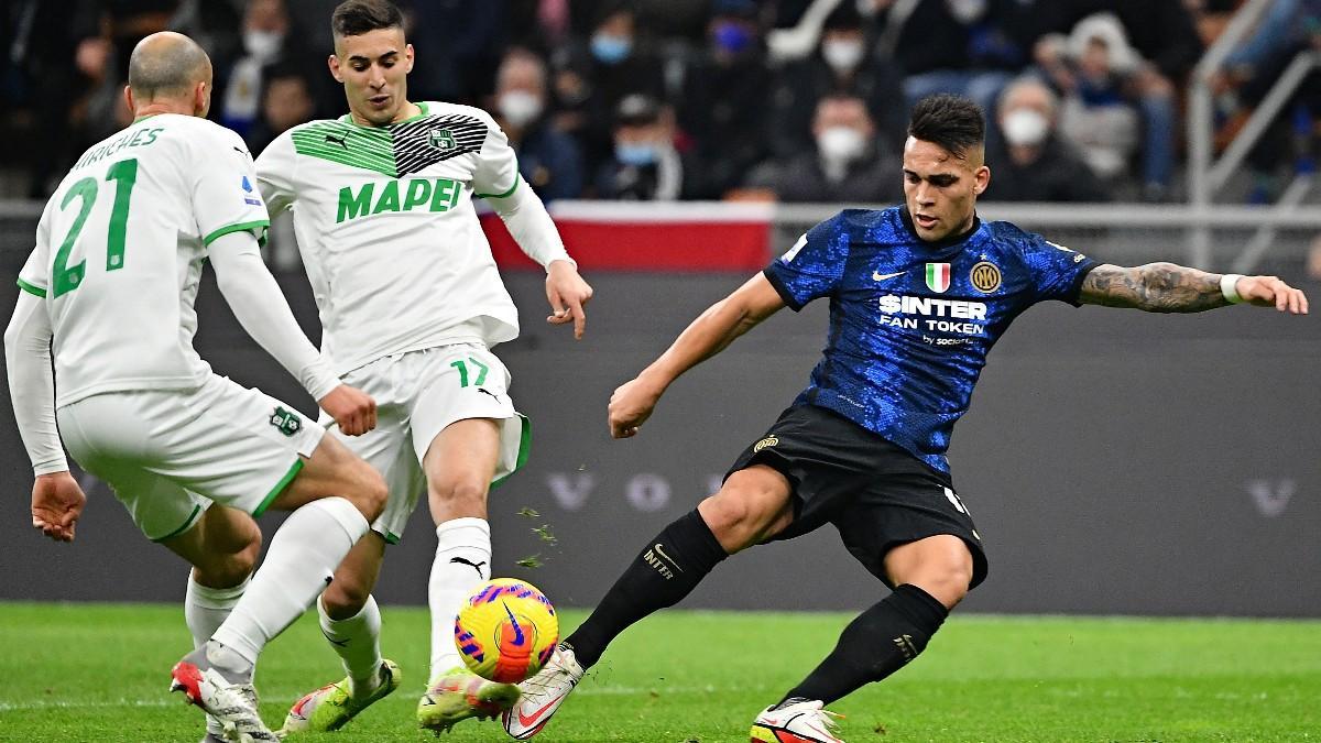 Lautaro Martínez estuvo bien vigilado por la defensa del Sassuolo