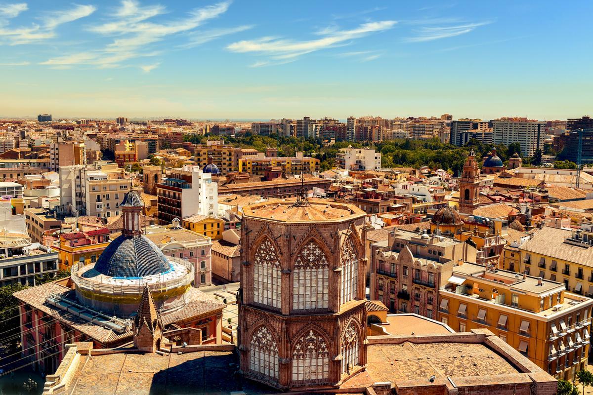 Vista aérea de la ciudad de Valencia.