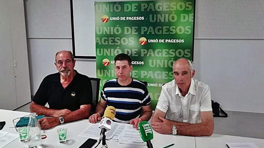 Membres de la roda de premsa d&#039;UP on es va celebrar el decret de fertilitzacions. D&#039;esquerra a dreta: Jaume Pedrós, Rossend Saltiveri i Josep Maria Cortasa.