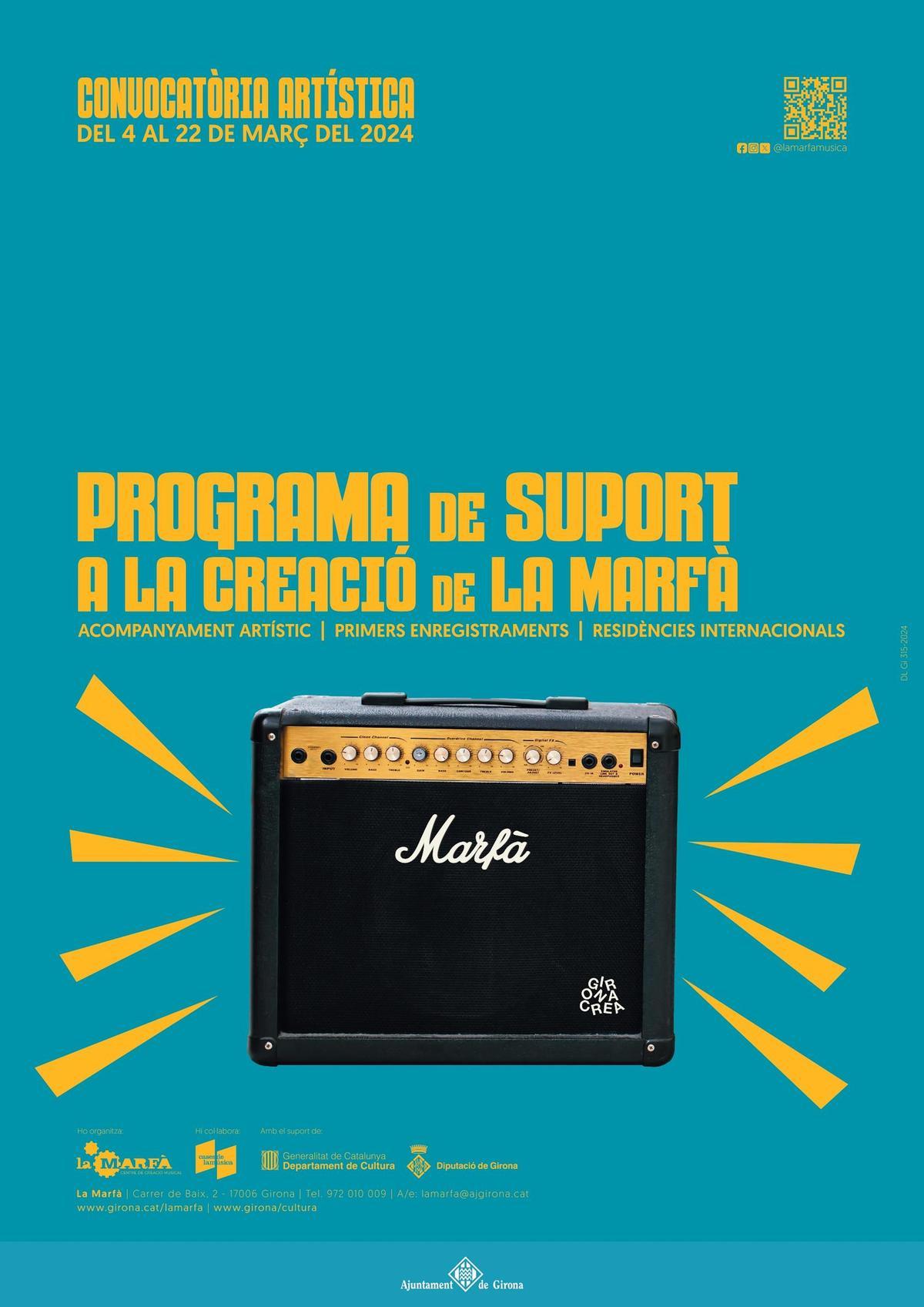 Cartell promocional de les ajudes a la creació musicall de Girona