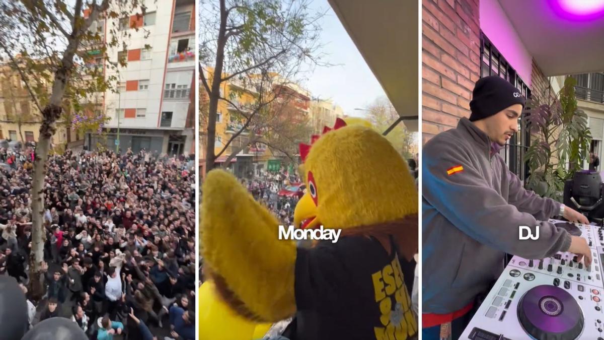 Esenzia regala sudaderas desde un balcón en la Cabalgata de Reyes de Sevilla