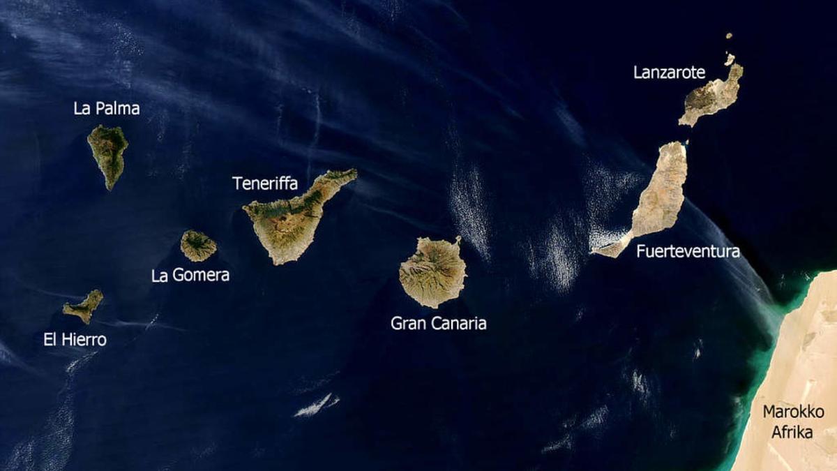 Canarias, vista facilitada por la NASA