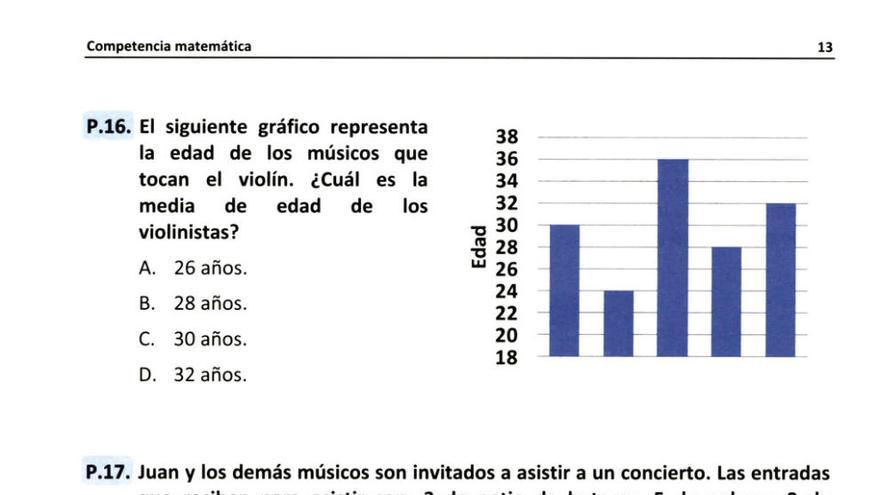 Las imagen muestra varios ejercicios de las pruebas de ayer, a modo de ejemplo.