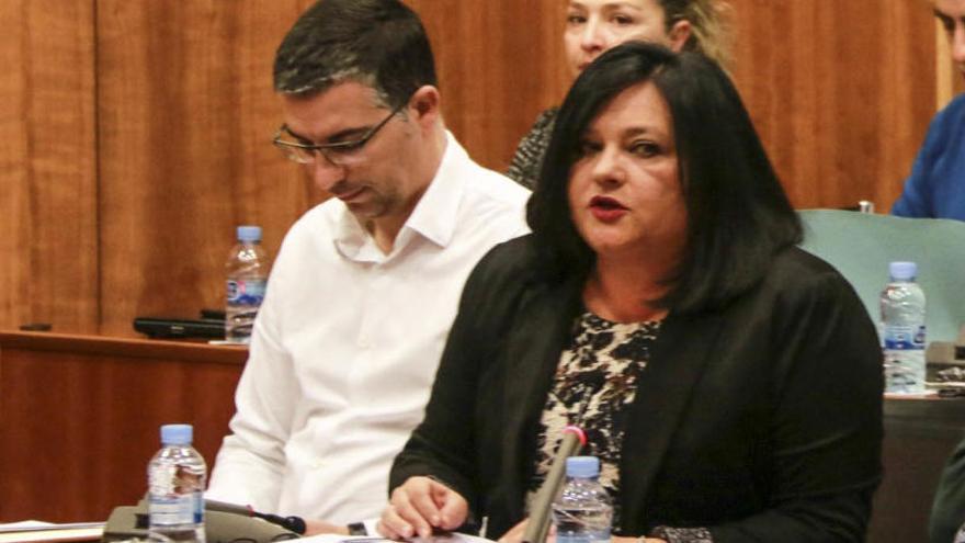 Antonio Zapata y Carmen Gutiérrez en un pleno del Ayuntamiento de Orihuela.