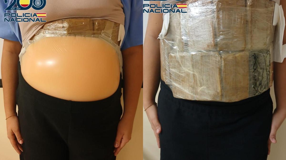 Detenida una falsa embarazada por ocultar dos kilos de cocaína bajo su barriga