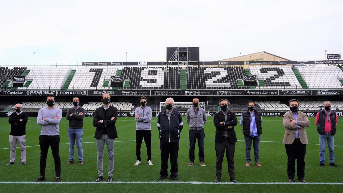 Los responsables de la comisión delegada del centenario del CD Castellón.