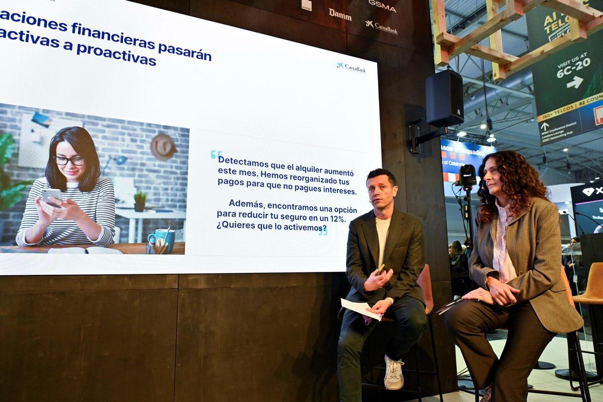 Presentació de l'agent d'IA de CaixaBank al MWC.