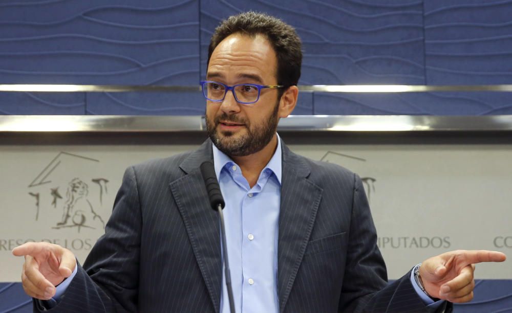 En contra. Antonio Hernando, portavoz del PSOE en el Congreso