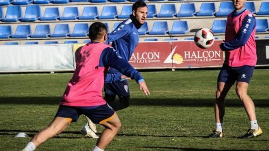 Eldin y Hermosa, durante un entrenamiento en El Collao.