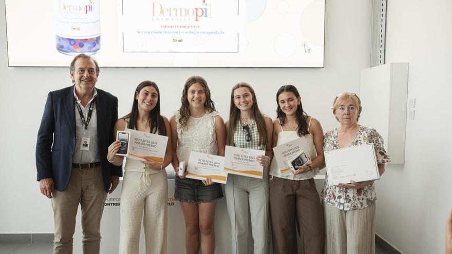 Cuatro alumnas de la Pobla del Duc ganan el Reto Aitex 2026 con el trabajo “Dermopil” sobre cosmética