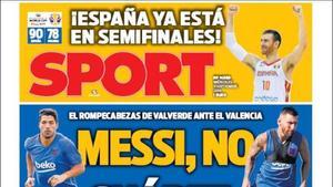 Esta es la portada de Sport de este 11 de septiembre