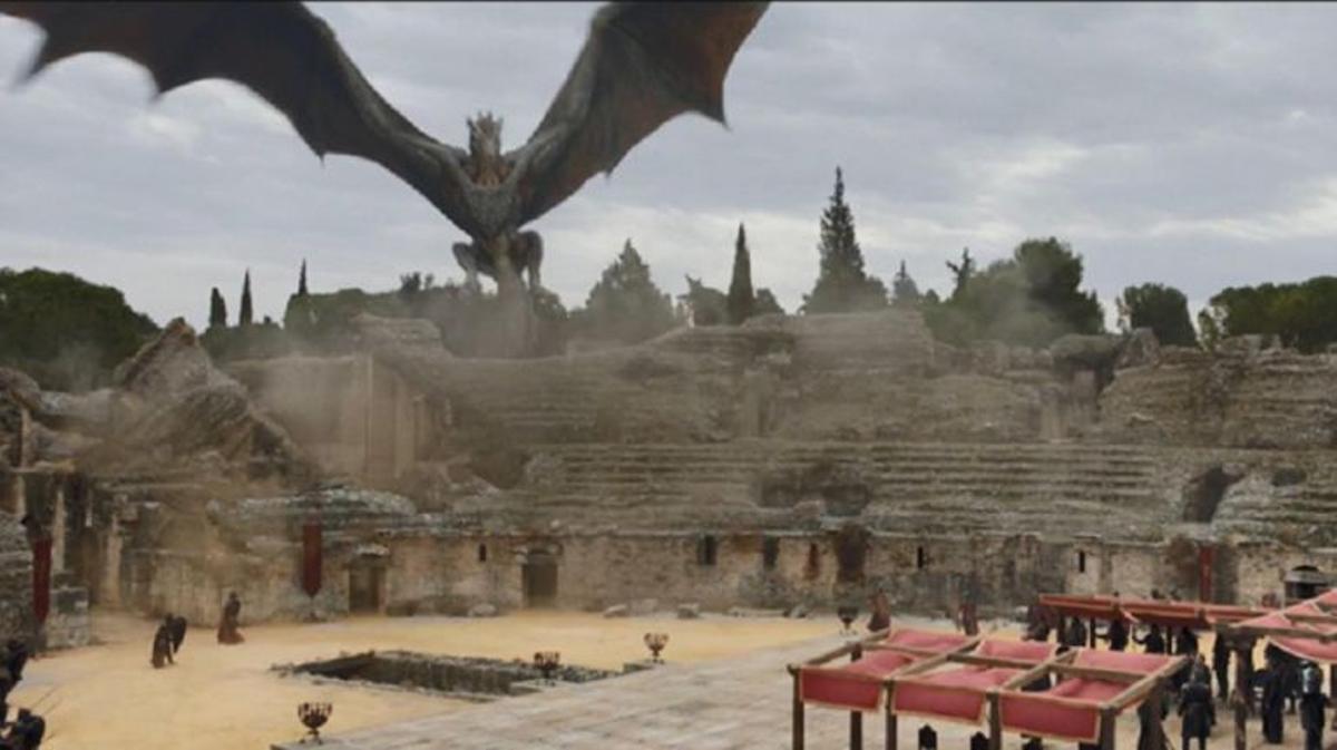 Escena de Pozo Dragon en las Ruinas de Itálica