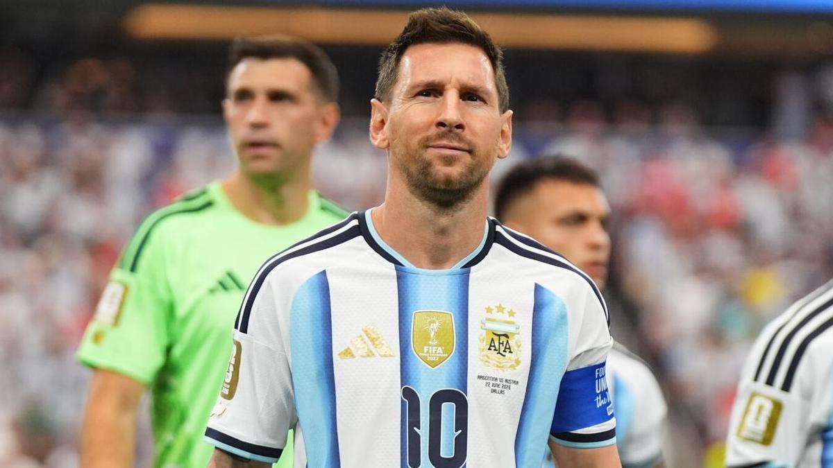 Leo Messi abans del partit contra Àustria