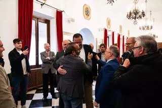 Fotogalería | El presidente de la Diputación recibe a una delegación de ATE y MSU-Norte de Extremadura