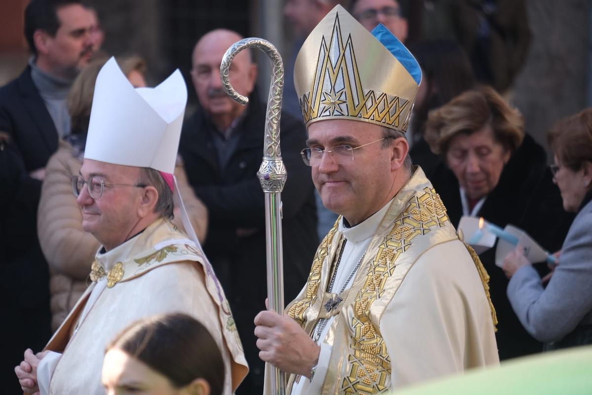 El obispo José Ignacio Munilla en la procesión.