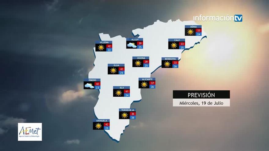 La provincia de Alicante en alerta amarilla, naranja y roja mañana miércoles, según zonas